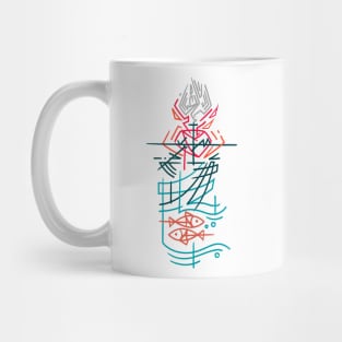 Religious christian symbols ink vector illustration Mug